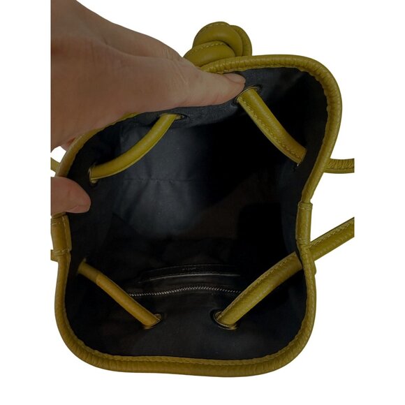 VASIC Bond Mini Tote Bag LEATHER Sacoche Yellow Chartreuse Green Knotted - Picture 9 of 13